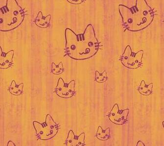 Patterns Cat Kitten Cute Cartoon Yellow Adorable Background Wallpaper