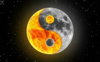 Fire Ying Yang Wallpaper Stock Photos