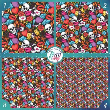 Pop Art Halloween Patterned Htv Vinyl Outdoor Adhesive Or