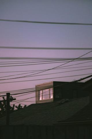 Black Electric Wires On Gray Concrete Wall Photo Image