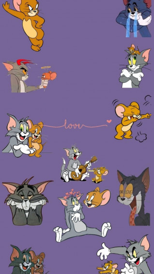 Chaotic Tom And Jerry Aesthetic Purple By Tinderbreak Wallpaper