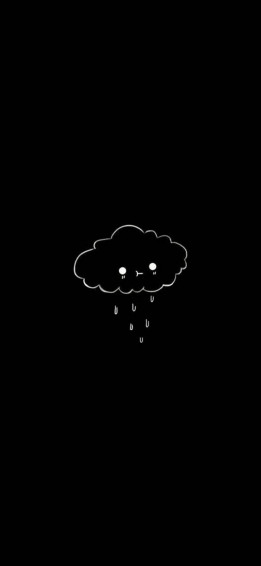 Cute Black And White Aesthetic Smiling Raincloud