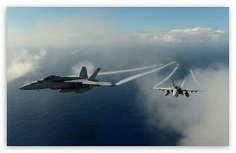 Military Aircrafts Flying Over Pacific Ocean HD Wallpaper For Standard