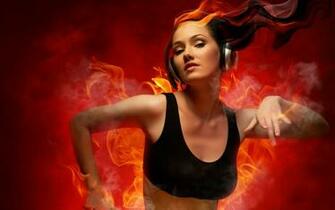 Music Girl Fire Wallpaper New HD