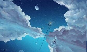 Anime Clouds Sky Wallpaper HD Desktop And Mobile