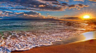 HD Sunset Beaches Background Wallpaper