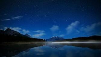 Lake Stars Water Smooth Surface Fog Wallpaper Background 4k Ultra