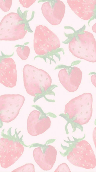 Seamless Pink Pastel Cute Strawberry Wallpaper