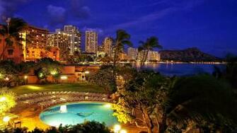 Waikiki Night Ocean Relax Dark Pool Wallpaper