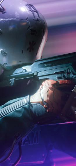 iPhone X Cyberpunk Background Police Wallpaper