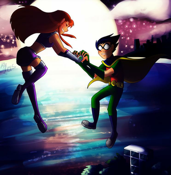 Robin And Starfire Wallpaper Live