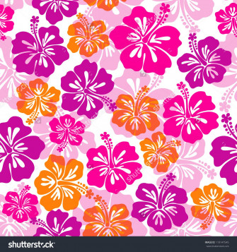 Hibiscus Flower Seamless Pattern Wallpaper