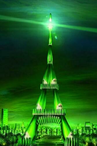 Green Beer Bottle Tower iPhone 4s Wallpaper