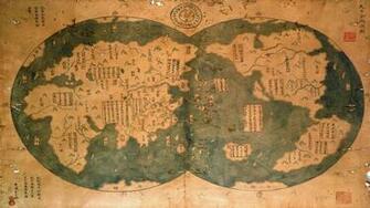 Chinese Vintage World Map Zheng He UHD 4k Wallpaper