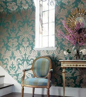 Metallic Wallpaper French Entrance Foyer Thibaut Design