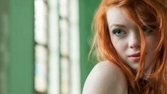 Women Portrait Green Eyes Pale Redhead Face HD Wallpaper