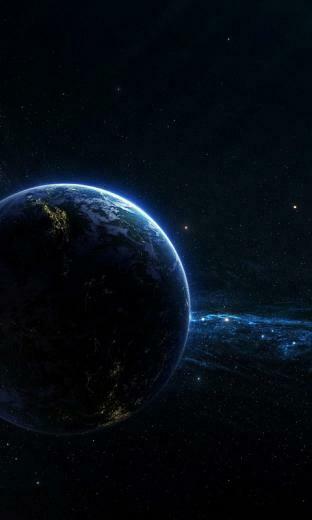 Blackberry HD Dark Space Planet Wallpaper Mobile