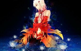 Crown Inori Yuzuriha Beautiful Anime Girl Red Dress HD Wallpaper