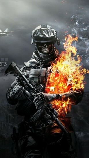 Skull Gun Fire Wallpaper Background Android Htc Sensation