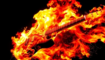 Guitar On Fire Wallpaper