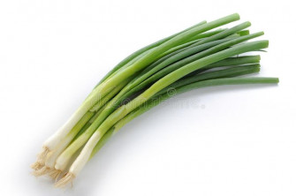 Green Onion On White Background Wallpaper