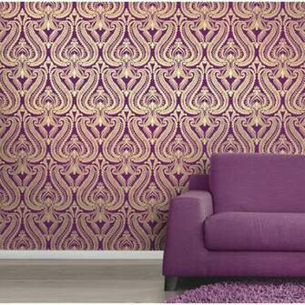 Wallpaper I Love Shimmer Damask Metallic