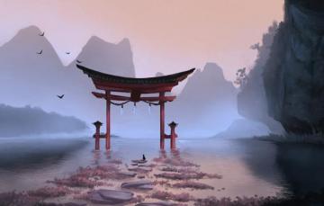 Wallpaper Mountains Lake Silence Japan Morning Mist