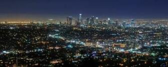 Wallpaper Los Angeles By Night X Dual Monitor Desktop