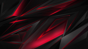Black Red Abstract Polygon 3d 4k Wallpaper