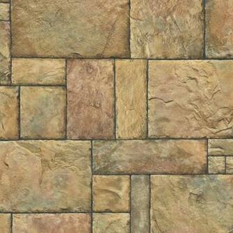 Blue Mountain Castle Stone Brown Peelable Vinyl Prepasted Wallpaper
