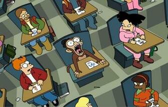 Futurama Fry Monkey Shock Shout Amy Wallpaper Photos
