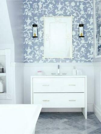 Wainscot And Wallpaper Baths