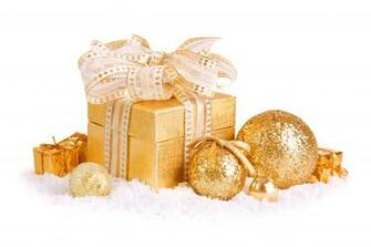 Christmas Box And Balls Wallpaper Image