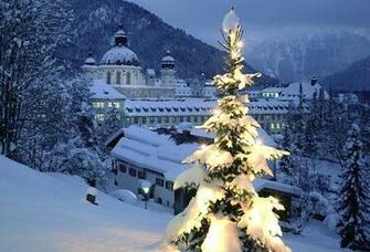 Snow Christmas New Year Winter Tree Desktop Wallpaper