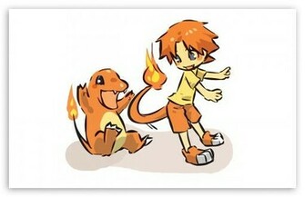 Charmander Pokemon Digital Wallpaper Black