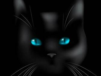 Black Cat Blue Eyes Wallpaper