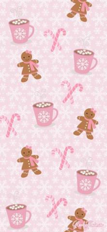 Pink The Season Christmas Phone Wallpaper