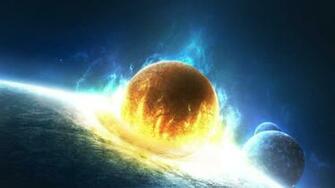 Earth Artwork Collision Wallpaper