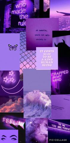 Purple Aesthetic Wallpaper Collage Color iPhone Dark