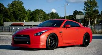Wallpaper Nissan Gtr Red Matte Wheels Black