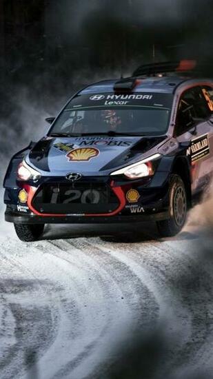 Rally Winter Snow Hyundai I20 Car Wallpaper iPhone