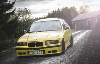 Bmw E36 Black Stance Wallpaper HD