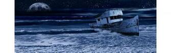 Selected Resoloution Ship In Blue Sea At Night Size