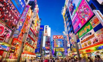 Tokyo Neon Night Scene Wallpaper Mural Marmalade Art
