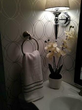 Powder Room After Graham And Brown Darcy Pearl Wallpaper