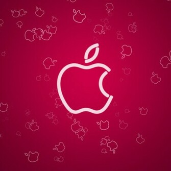 Apple Logo Red iPad Wallpaper Background And Theme