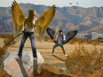Maximum Ride Max And Fang Battle Erase Wallpaper