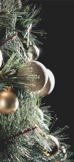 Closeup Photo Of Christmas Bauble On Tre iPhone