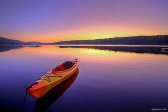 Kayak Floating On A Lake Wallpaper HD