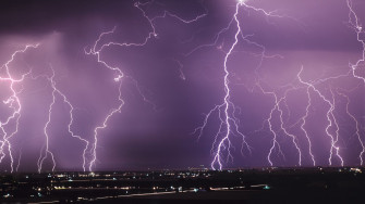Purple Lightning Wallpaper